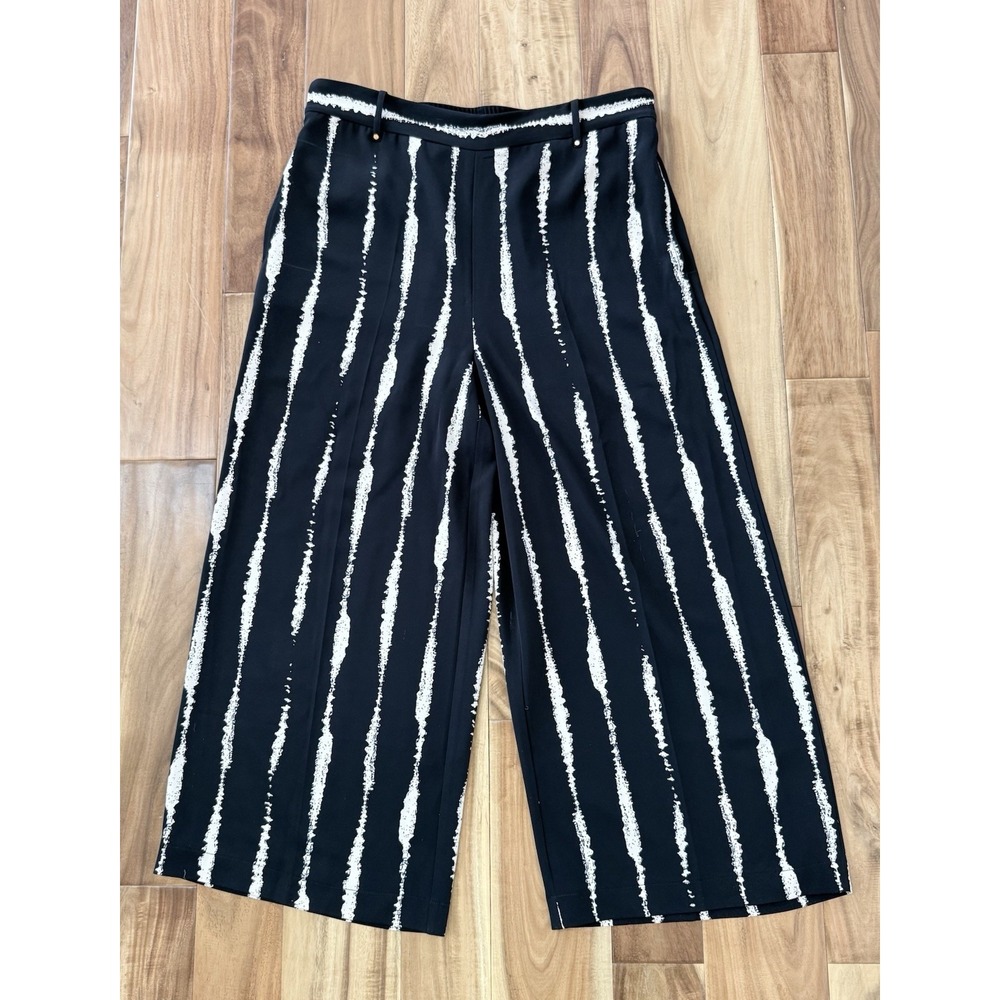 Lysse'‎ Black Stripe Women's Wide Leg Pants Size L